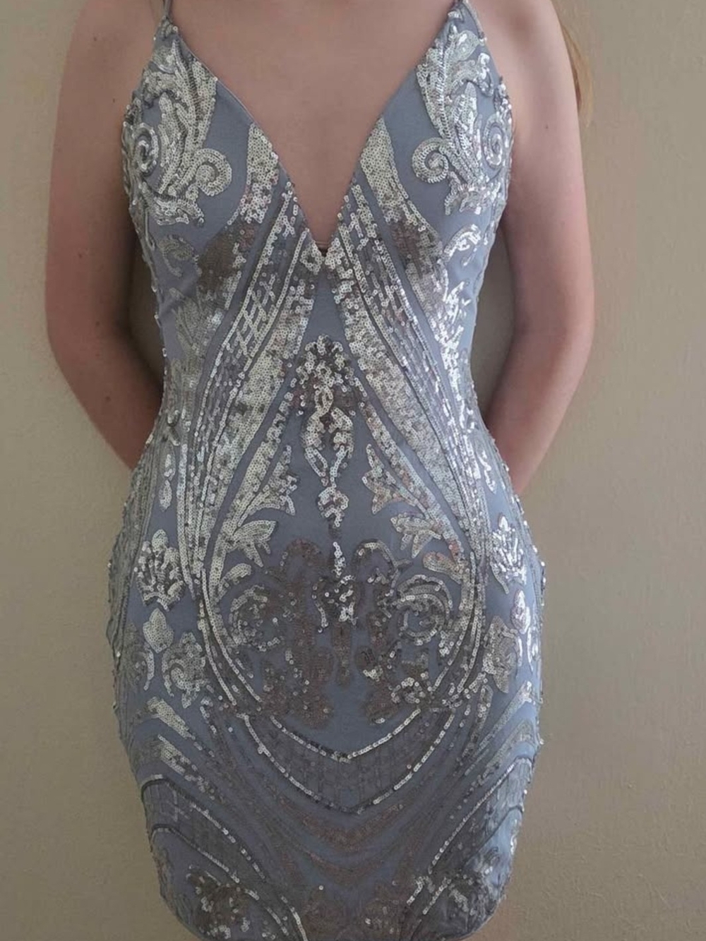 NEW Windsor Light Blue Sequin Mini Dress - Homecoming